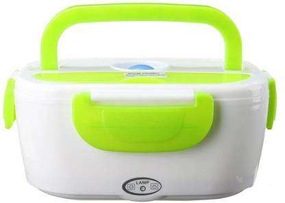 SWISS WONDER IXO -192- Portable Electric Heated Food Warmer Box 2 Containers Plastic, Stainless Steel Office Lunch Box
