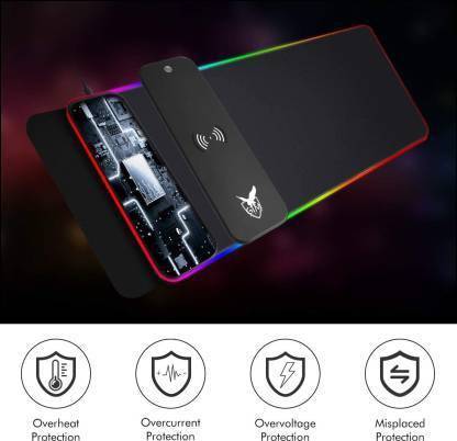ADZOY Professional Large Extended RGB Gaming Mouse Pad, Soft LED Gaming Keyboard Mat with 10W Wireless Charging Pad Non-Slip Rubber Base, Soft Glowing LED Gaming Desk Keyboard Pad Mat (80 X 30 X 4) Non Slip Base Mousepad