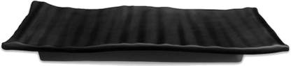 MILTON Texture Melamine Platter, 1 Piece, Black (10.6") Dinner Plate