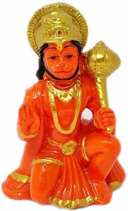 Xudo Lord Hanuman Murti Idol Bajrang Bali Ashirwad Idol Car Dashboard Mahavir Statue Bajrangbali Decorative Spiritual Puja Figurine - Religious Murti Pooja Gift Item | Temple | Home Decor | office Decorative Showpiece Decorative Showpiece  -  9 cm