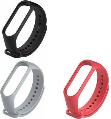 HEQA xiaomi Mi band 3 and band 4 soft silicone strap belt wristband ( combo pack of 3 straps) Smart Band Strap