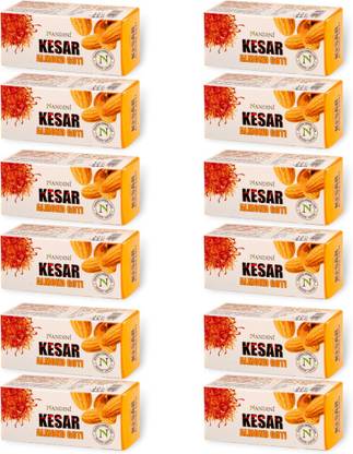 Nandini Kesar & Almond Goti Facial soap For Man & Women, 25g. (Pack of 12)