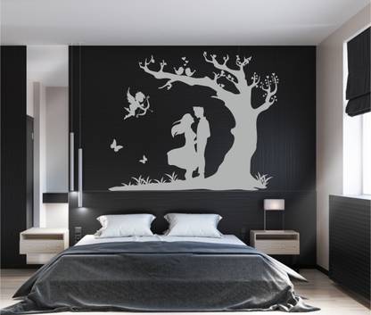 Vaishnav Traders 137 cm Little Fairy and sweet couple Self Adhesive Sticker