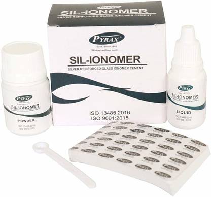 pyrax SIL-IONOMER Dental Cement Silver Reinforced Glass ionomer Cement Teeth Whitening liquid