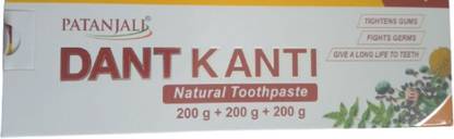 PATANJALI Dant Kanti Natural Big Saver Pack - 200g + 200g + 200g Toothpaste