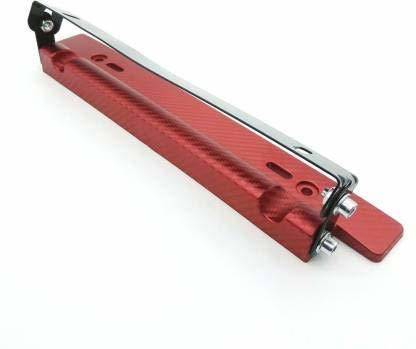 JAINFAM License Plate Frame Holder Universal Carbon Fiber Car License Plate Frame Holder Racing Style Angle Adjustable Relocate Bracket (Red) Car Number Plate