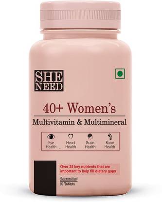SheNeed Women 40+ Women’s Multivitamins & Multiminerals With 25+ Nutrients - 60 Tablets