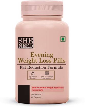 SheNeed Evening Weight Loss Pills With Fat Reduction Formula Post Exercise – 60 Capsules