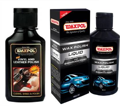 waxpol Liquid Car Polish for Exterior, Dashboard, Leather, Metal Parts, Chrome Accent, Bumper