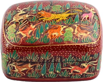 SHILP KATHA Kashmir Paper Mache Vibrant Box Paper Mache Decorative Platter