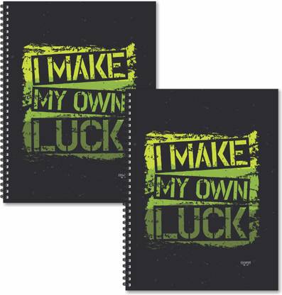 ESCAPER I make my Luck Designer Registers A4 Size (Pack of 2 Units) | Spiral Notebooks Ruled a4 | a4 Size Notebooks | Register Books | Motivational Notebooks A4 Notebook Ruled 160 Pages