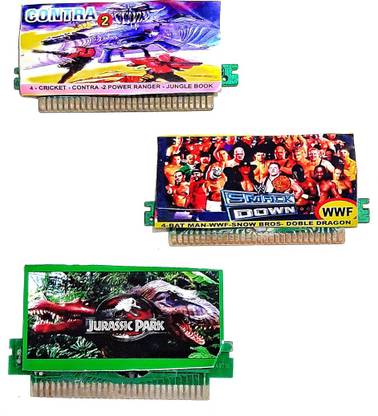 PTCMart 8 bit tv video game cassettess like [ contra 2 ] [ smack down ] [ jurassic park ]  Gaming Accessory Kit