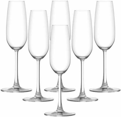 Ocean (Pack of 6) Madison Flute Champagne 015F07 Scratch Resistant Glass Set/ Light Weight Glass Set (210 ml, Set of 6) Glass Set Wine Glass