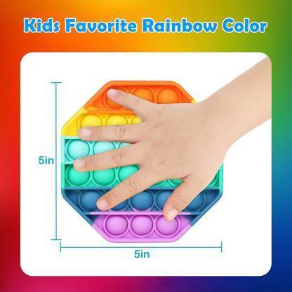 Triangle Ant Pop Fidget Toy With Pattern,Push ??Pop Bubble Fidget Sensory Toy, Autism Special Needs Silicone Stress Relief Toy For Kids Adults (Hexagon) Key Chain