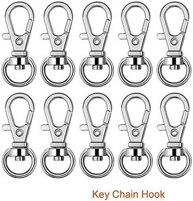 DIY Crafts Key Chain Hooks with Key Rings and D Rings Bulk Card Holder for Make Lanyard Own Specialist ID Customized Office (1 Set, D Ring Swivel Clasp Split Ring) Key Chain