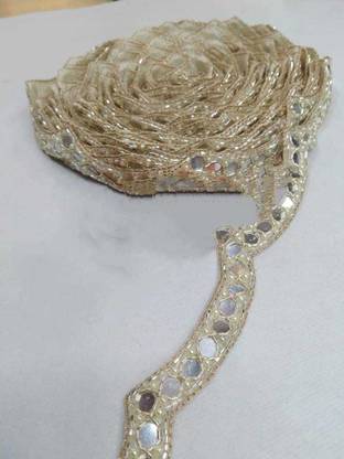 Borders Jardoshi Embroidery Handwork Lace Reel with Cutwork Heavy Embroidery Design (9M x 1 in) Lace Reel