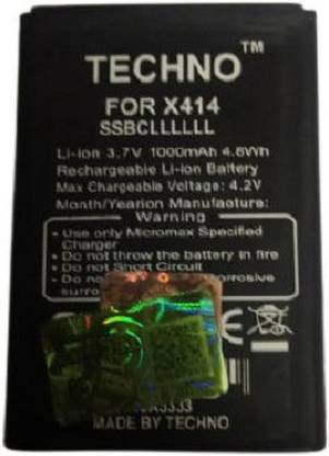 TECHNO Mobile Battery For  MICROMAX Micromax X414