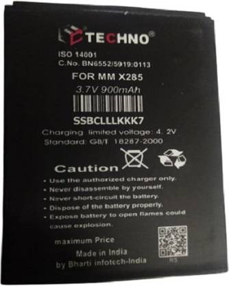 TECHNO Mobile Battery For  MICROMAX Micromax X285