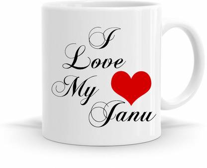 R CREATION I Love My Janu Printed Ceramic Coffee Mug