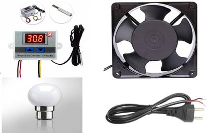 TechWiz W3001 4 INCH AC COOLING FAN 2 PIN AC POWER CABLE 2MTR XH W3001 AC 220V 1500W DIGITAL TEMPERATURE MICROCOMPUTER THERMOSTAT SWITCH LED BULB .5 WATT Temperature Sensor and Controller Electronic Hobby Kit