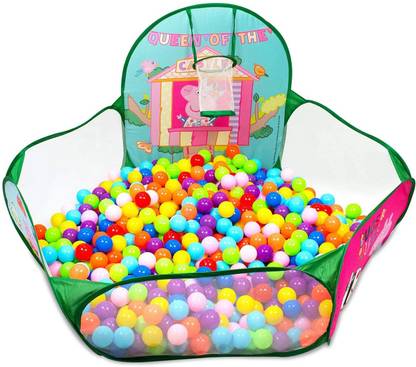 BEBRIGHT My Activity Ball Pool Play Tent House for Kids with Colorful Peppa Pig Ball Bool