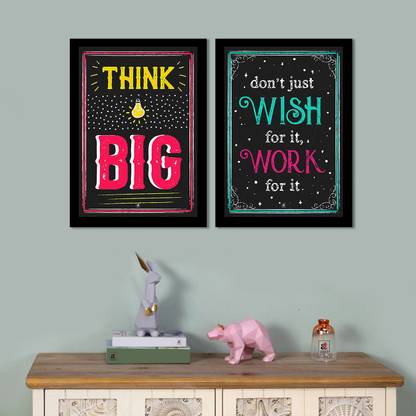 Think Big Motivational Quotes Set of 2 Art Print Poster For Home Decoration -Size- 11.69 x16.53 Inches 3D Poster