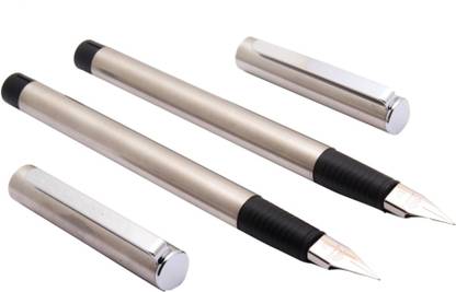 Ledos Set Of 2 - Jinhao 35 Steel Body Fountain Pen Fine Nib & Converter Fountain Pen