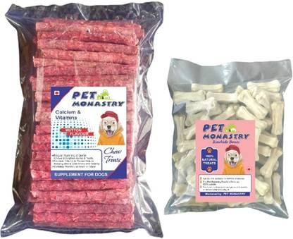 Pet Monastry MUTTON FLAVOR CHEW STICKS 1KG + 3 INCH DOG BONES 1KG COMBO PACK Mutton, Beef Dog Chew