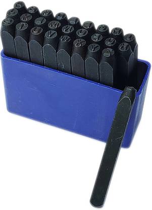 Luxuro Letter Punch Set 1/4 Inches-6.3mm-Black Finish|27 Stamps Hardened Steel Alphabet Punches & Punching Machines