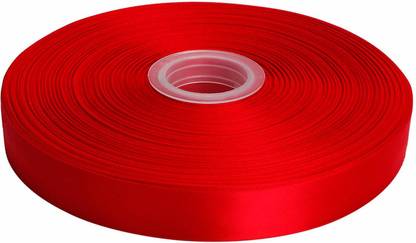 DIY Crafts Ribbon Floral Arrangement, Bouquet, Big DIY Artwork Projects | No Fading Woven Ribbon 1" Double Face Satin Ribbon for Craft, Gift Wrapping, Hair Bow (Shade No # 3, 15mm 1"inch 18 Yards) Red Satin Ribbon