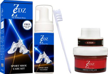 Zedz Sports Shoe Care Kit and Shoe Cream (E-Tan) Cleaner