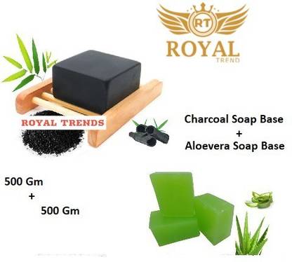 Royal Trends premium high quality Natural C]CHARCOAL Soap Base & GOT MILK SOAP BASE,100% natural