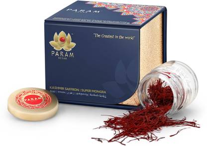 PARAM KESAR Rarest Supreme Quality Kashmir Saffron (1 Gm) Wooden Gift Box