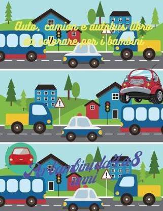 Auto, camion e autobus da colorare per bambini