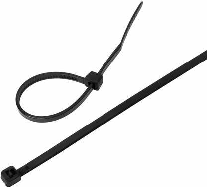 Easy Zone Nylon Self Locking Cable Ties |Heavy Duty Zip Wire | Organizing Tie | Colour - Black , Size - 100 mm X 2.5mm Nylon Flexible Straps Cable Tie