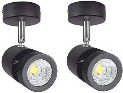 Hybrix HQ LED Spot Light, Surface Track light (9 WATT) Picture Light, Focus Light, Down Light, Super Bright COOL White Light Color, Bridge-Lux Optical COB LED, Spot Adjustable , Aluminum Heat Sink (PACK OF 2) Track Lights Ceiling Lamp