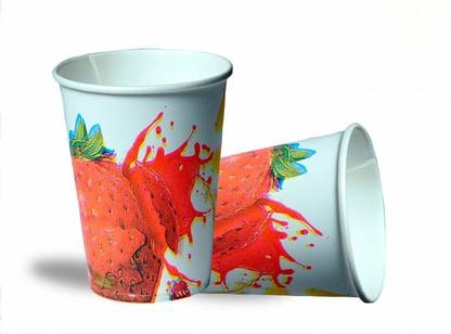 GRACE PAPER GLASS Pack of 50 Paper 300 ml Printed Paper Glass , Disposable Cups for Party/Home/Office