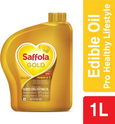 Saffola Gold Refined Cooking Rice Bran & Sunflower Blended Oil Can