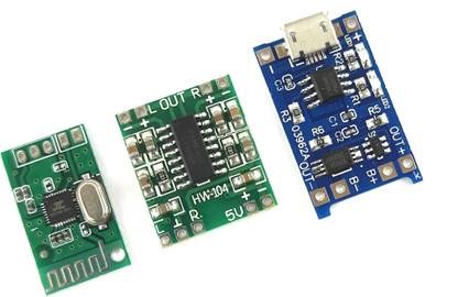 SAMAES Combo Pack of PAM8403 2x3W Stereo Amplifier Board and 5V Bluetooth Audio Receiver Module and TP4056 Battery Charging Module with Protection Electronic Components Electronic Hobby Kit
