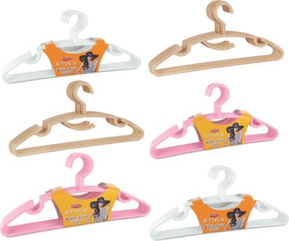 Sonal - Style Hanger Set of 36 Pieces - Elegant Design, Tie Hook, Spaghetti Hook - Clear Color, Plastic - Plastic Shirt Pack of 36 Hangers For  Shirt