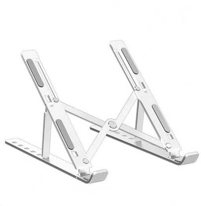 EXPERTRONICS 4 IN 1 LAPTOP STAND + BOOK Stand + TAB STAND + MOBILE STAND Aluminium Desk Stand Rotatable Laptop Stand with Adjustable Height Compatible with Universal Laptops