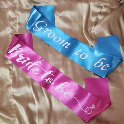 ShopTalk Special Occasion Groom To Be & Bride To Be Sash Pack of 2