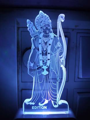 Excalits Magic Night Led Lamp Beautiful Illumination(10 CM,Multicolour),Shri Ram Night Lamp