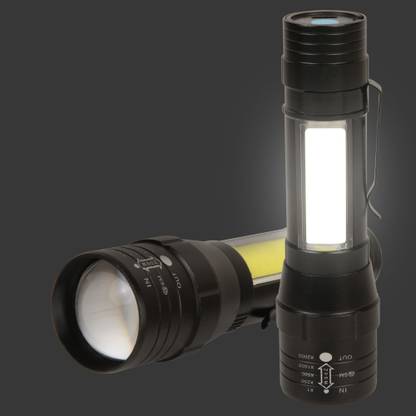 Care 4 ZOOM USB BIGoption with Usb Charging with 4 function(high,low, cob light and blinker) (Black : Rechargeable) Torch