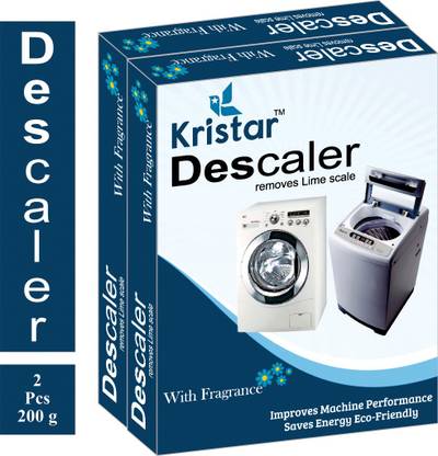 Kristar Washing Machine Tub/Drum cleaning Powder with Best appliance Descaler Technology for any fully automatic front/top load washing machine pack of 2 (200 gm). Detergent Powder (Lemon)