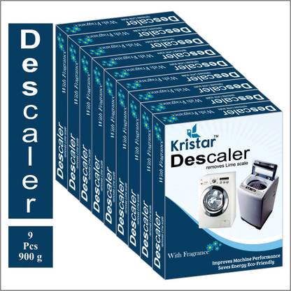 Kristar Washing Machine Tub/Drum cleaning Powder with Best appliance Descaler Technology for any fully automatic front/top load washing machine pack of 9 (900 gm). Detergent Powder
