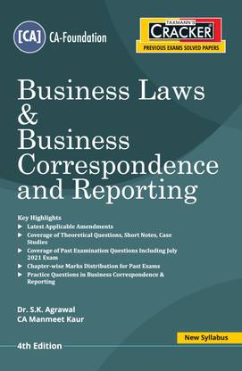 Taxmann's CRACKER for Business Laws & Business Correspondence and Reporting – Most Amended & Updated Book covering Past Exam Questions along with Chapter-wise Marks distribution | CA-Foundation | New Syllabus