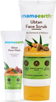 Mamaearth Ubtan Tan Removal Combo Ubtan Face Scrub (100g ) + Ubtan Face Wash (25 ml)