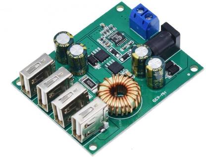 electrolight DC DC 7V-60V to 5V 5A 4 Four USB Output Buck Converter Board Step Down Transformer Power Supply Module Car Charger High Speed Power Supply Electronic Hobby Kit