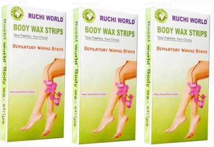Ruchi World Body Wax Strips simple to remove unwanted hair from your body. Perfect for waxing the face, body, and bikini areas.[60 STRIPS] [PACK OF 3 BOX] Strips